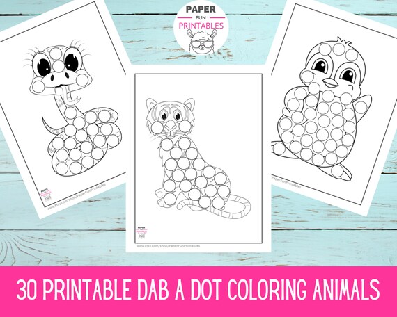 Dot marker coloring page animal dab a dot dot marker printable do a dot marker activity book