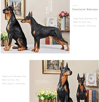 Mffire garden doberman pinscher decoration outdoor garden sculpture dog ornaments resin craft sculpture for patio lawn yard art decoration housewarming garden gift sports outdoors