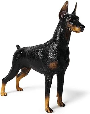 Sculptures doberman pinscher model sculptures pet dog figurine animal statue decoration collection ornaments kids toys gift color black home