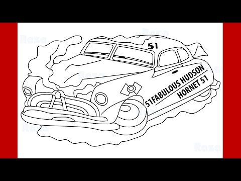 How to draw doc hudson hornet crashed step by step drawing