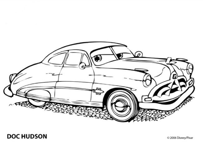 Cars doc hudson printable loring page nel pagine da lorare disney pagine da lorare per bambini disegni