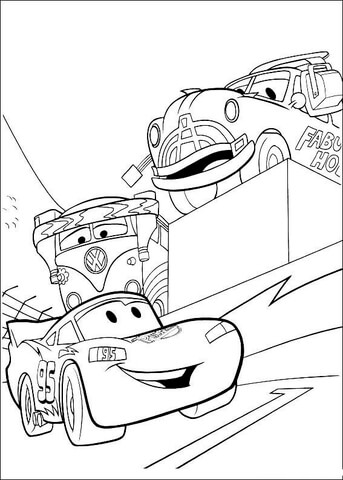Mcqueen and doc hudson coloring page free printable coloring pages