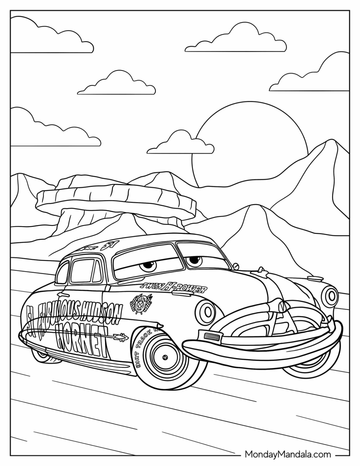 Disney cars coloring pages free pdf printables