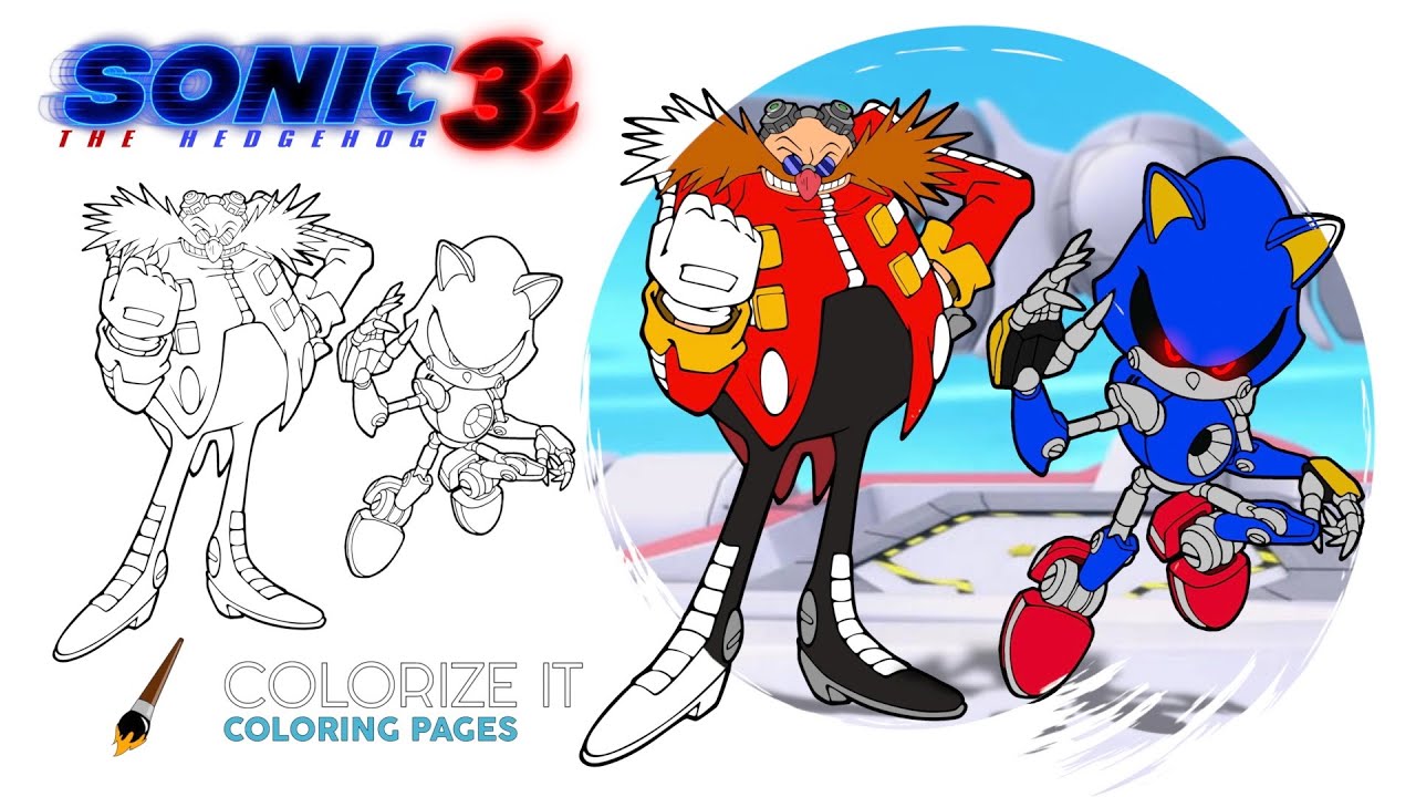 Metal sonic and dr eggman coloring page sonic predictions sonic coloring book