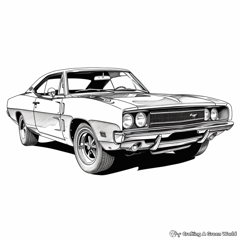 Muscle car coloring pages