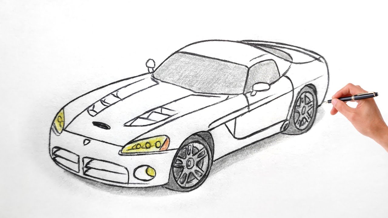 How to draw a dodge viper srt drawing a d car coloring dodge viper srt