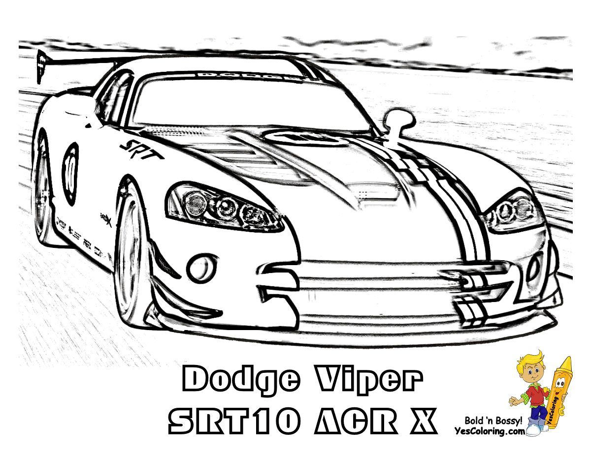 Print out this fired up r coloring sheet dodge viper srt acrx tell other coloring kids your eyeballs found yescoloring autos para dibujar autos