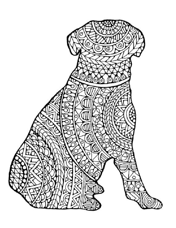 Dog colouring pages for adults