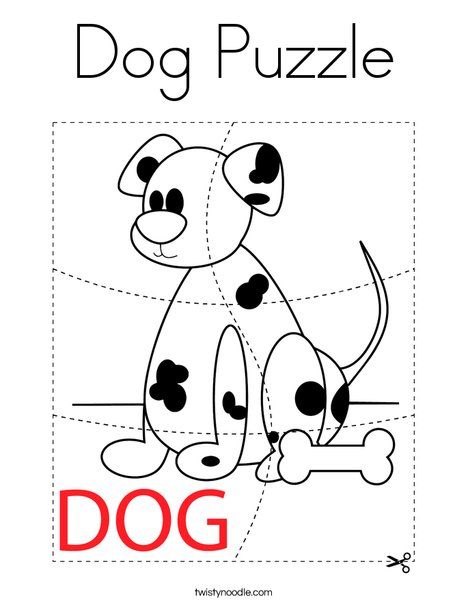Dog puzzle coloring page dog puzzles cat puzzle dogs