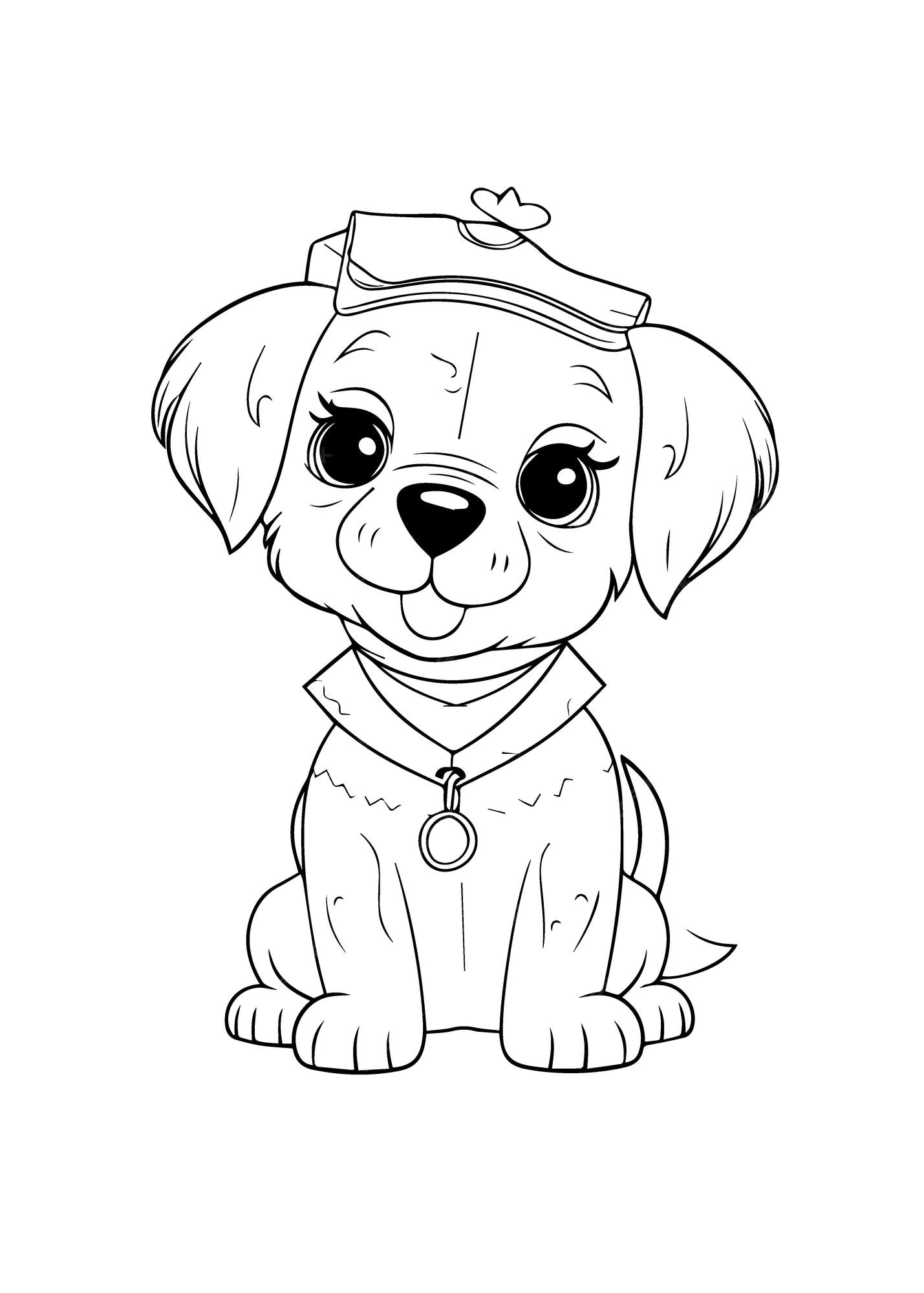 Premium vector dog coloring pages puppy coloring pages and animal coloring pages for children dog line art