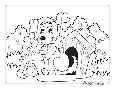 Free dog coloring pages for kids adults
