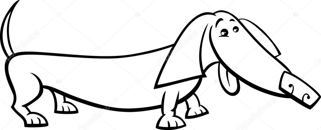 Dachshund dog cartoon coloring page stock vector by izakowski