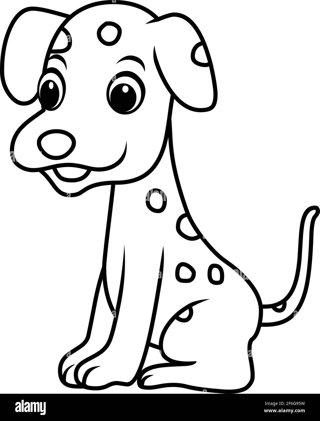 Dalmatian dog cartoon coloring page vector illustration stock vector image art