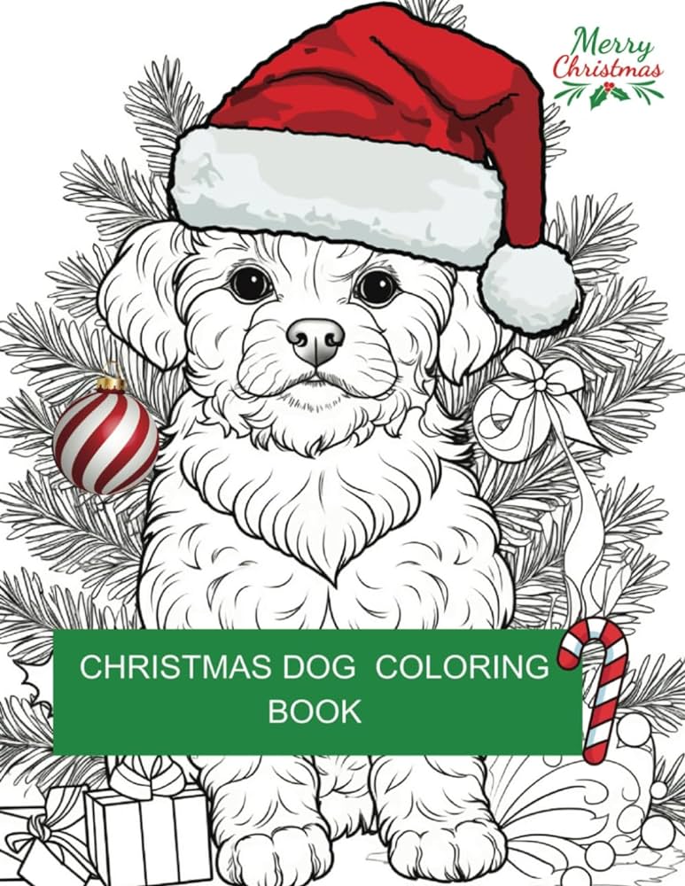 Christmas dog adult coloring book holiday themed christmas dog adult coloring book x in pages print nacirfa books