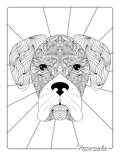 Free dog coloring pages for kids adults