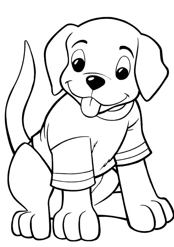Coloring pages cute dog coloring page for kids