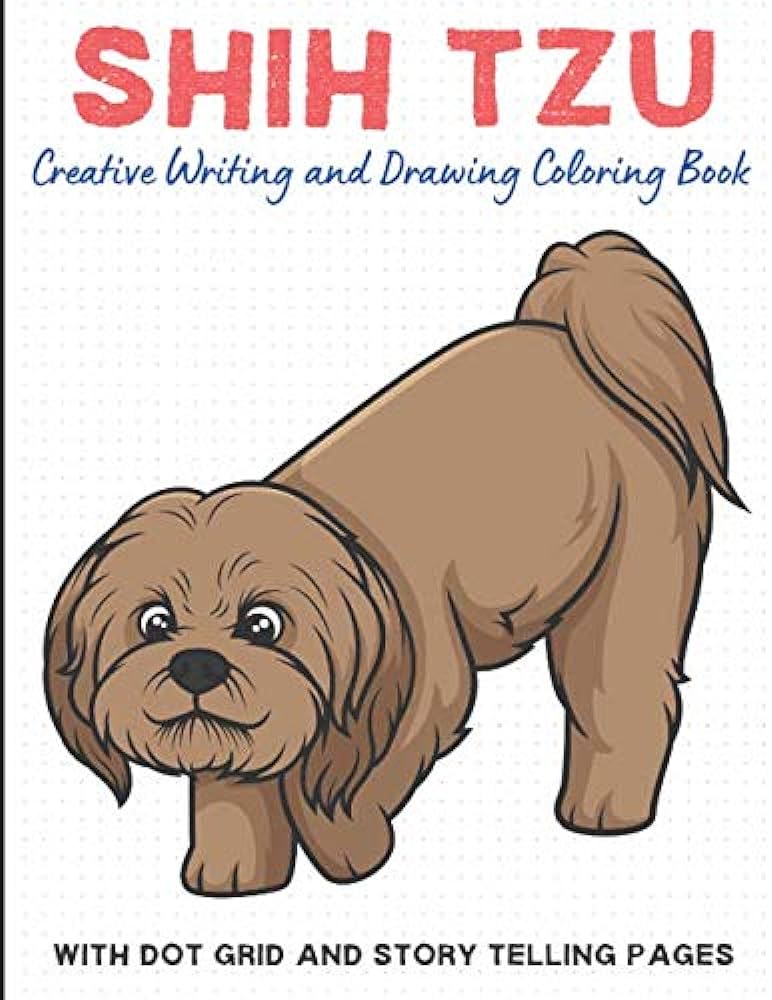 Shih tzu creative writing and drawing coloring book with dot grid and telling pages bring your imagination to life with this dog breed activity and includes writing pages with story lines