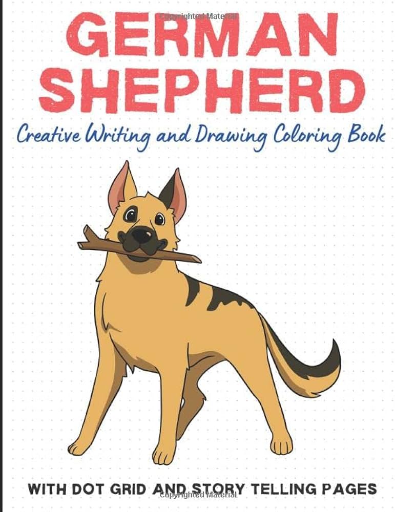 German shepherd creative writing and drawing coloring book with dot grid and telling pages fun dog breed activity and color books for kids and adults with cartoons lined writing and story