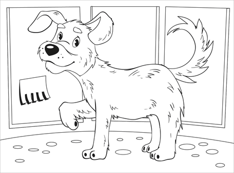 Dog coloring page free printable coloring pages