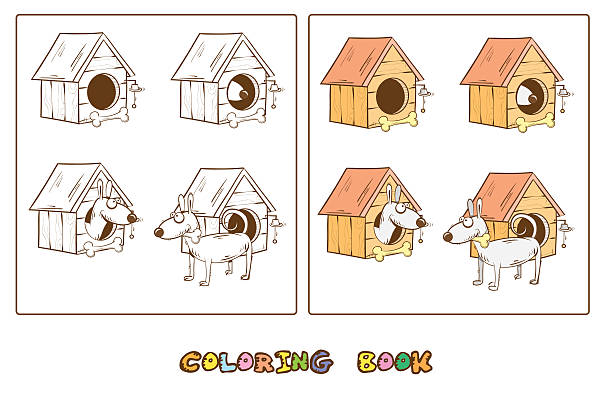 Coloring book with dog stock illustration