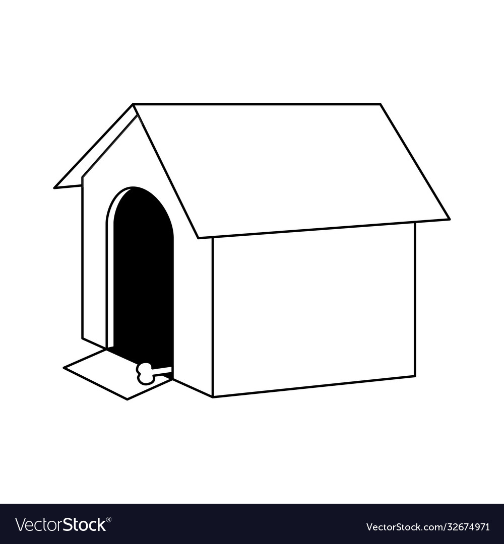 Coloring page outline dog house royalty free vector image