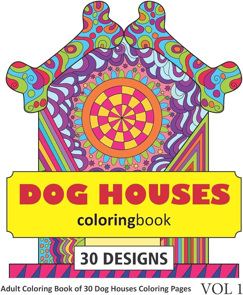 Dog houses coloring book coloring pages of by rai sonia