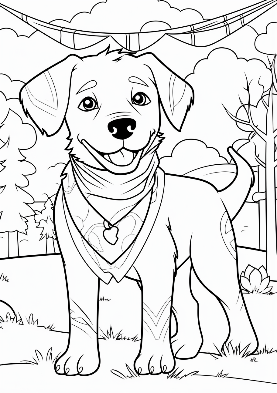 Lovable dog in cartoon style