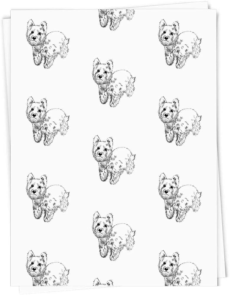 X a westie dog gift wrapwrapping paper sheets gi stationery office supplies