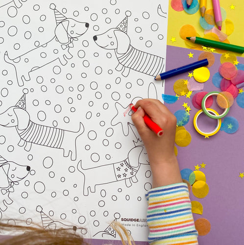 Fun colouring wrapping paper