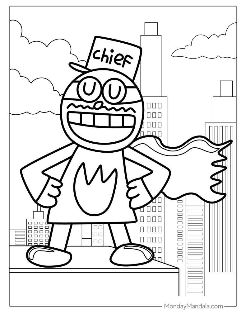 Dog man coloring pages free pdf printables