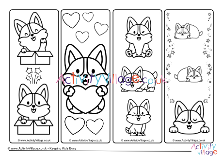 Dog cute louring bookmarks
