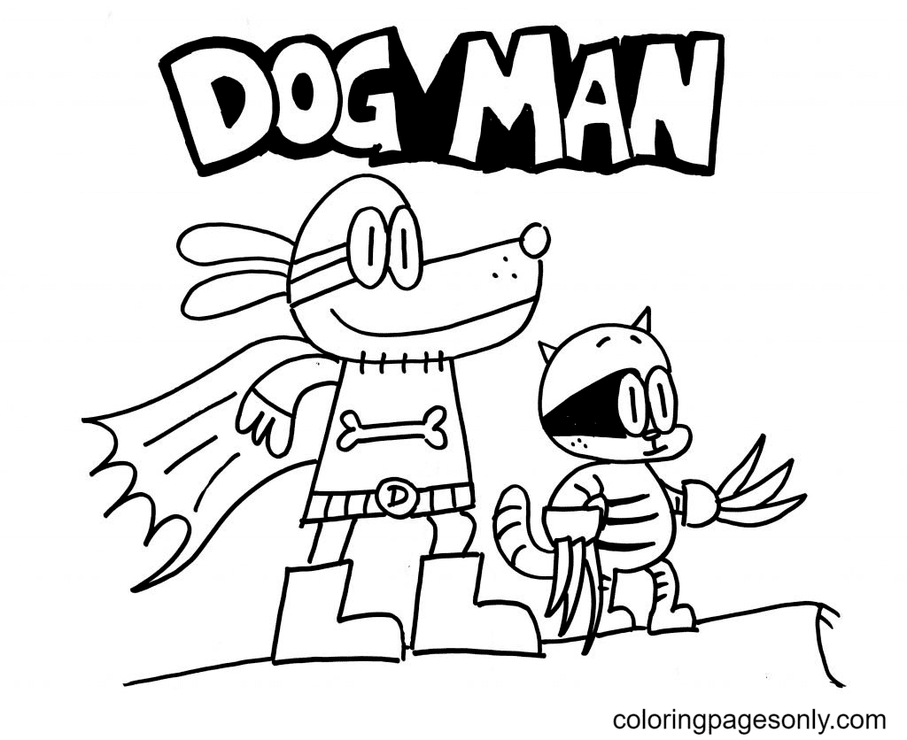 Dog man coloring pages printable for free download