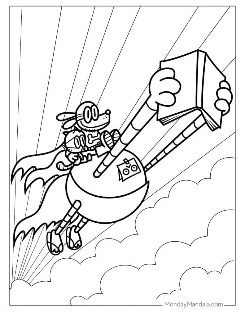 Dog man coloring pages free pdf printables
