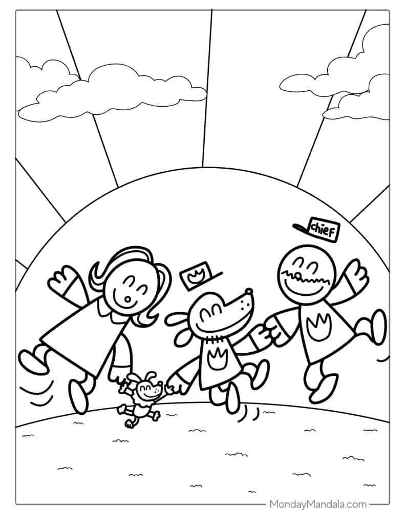 Dog man coloring pages free pdf printables