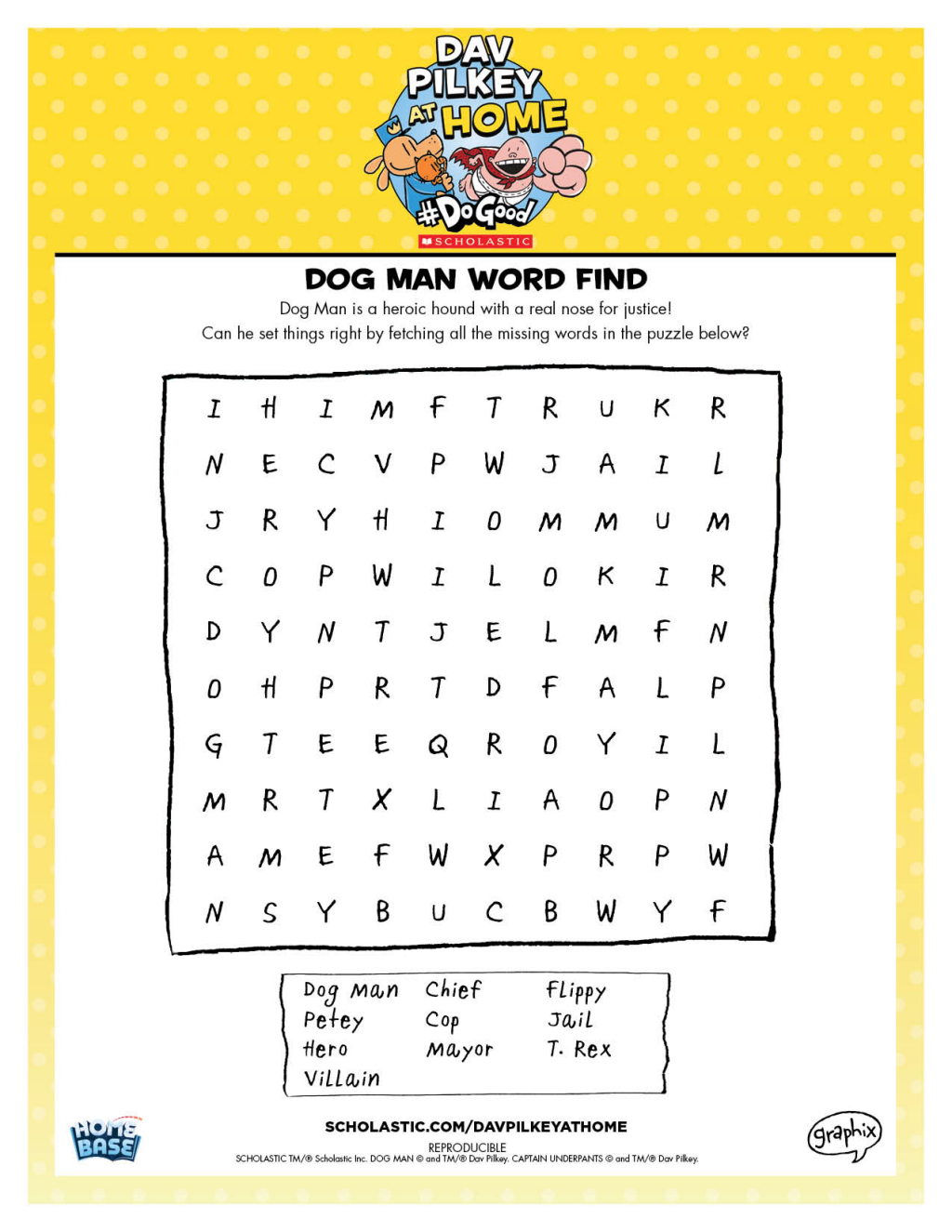 Printable activities dav pilkey