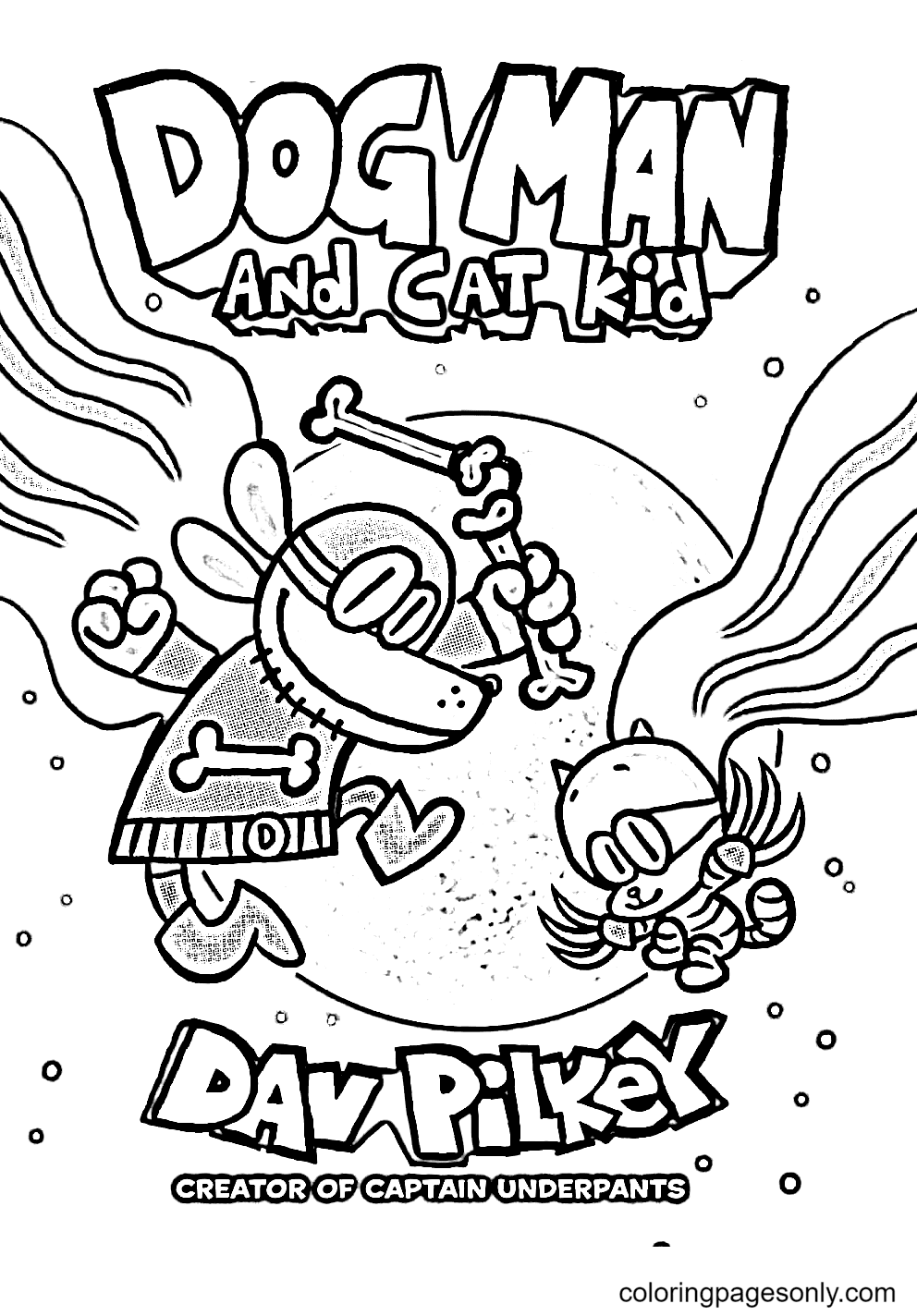 Dog man coloring pages printable for free download