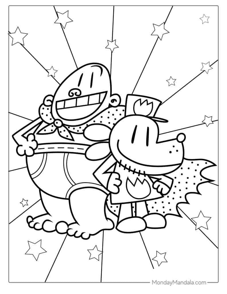 Dog man coloring pages free pdf printables