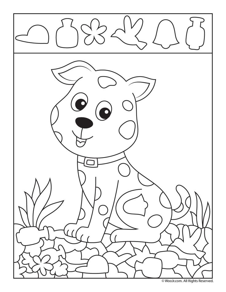 Cute puppy hidden picture page woo jr kids activities childrens publishing hidden pictures hidden picture puzzles hidden picture games