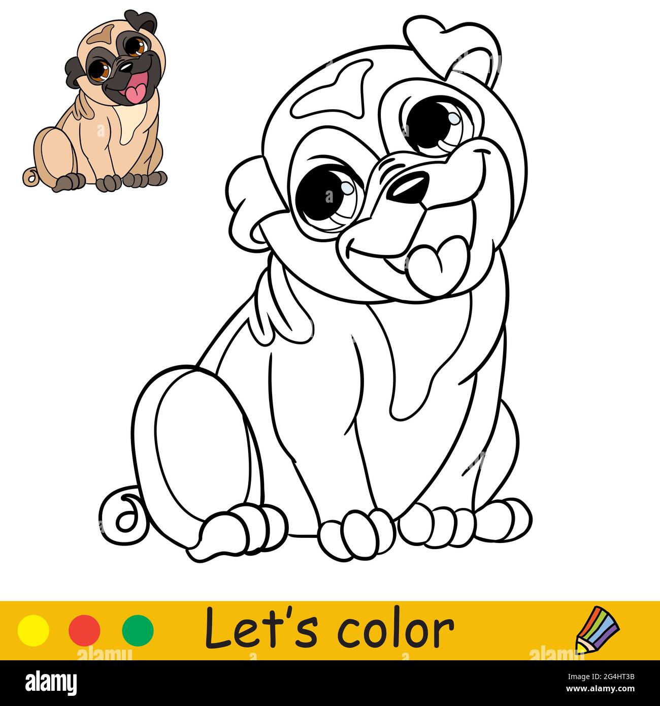 Puzzle pug stock vector images