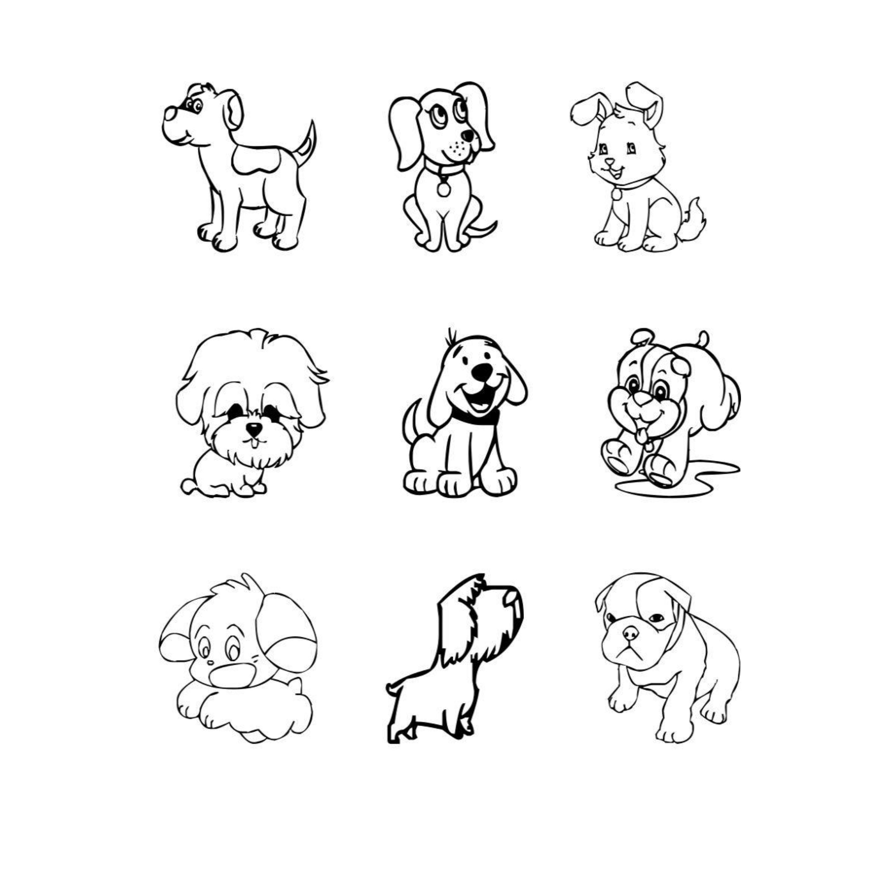 Dog scrapbook paper dog coloring pages digital download pdfs