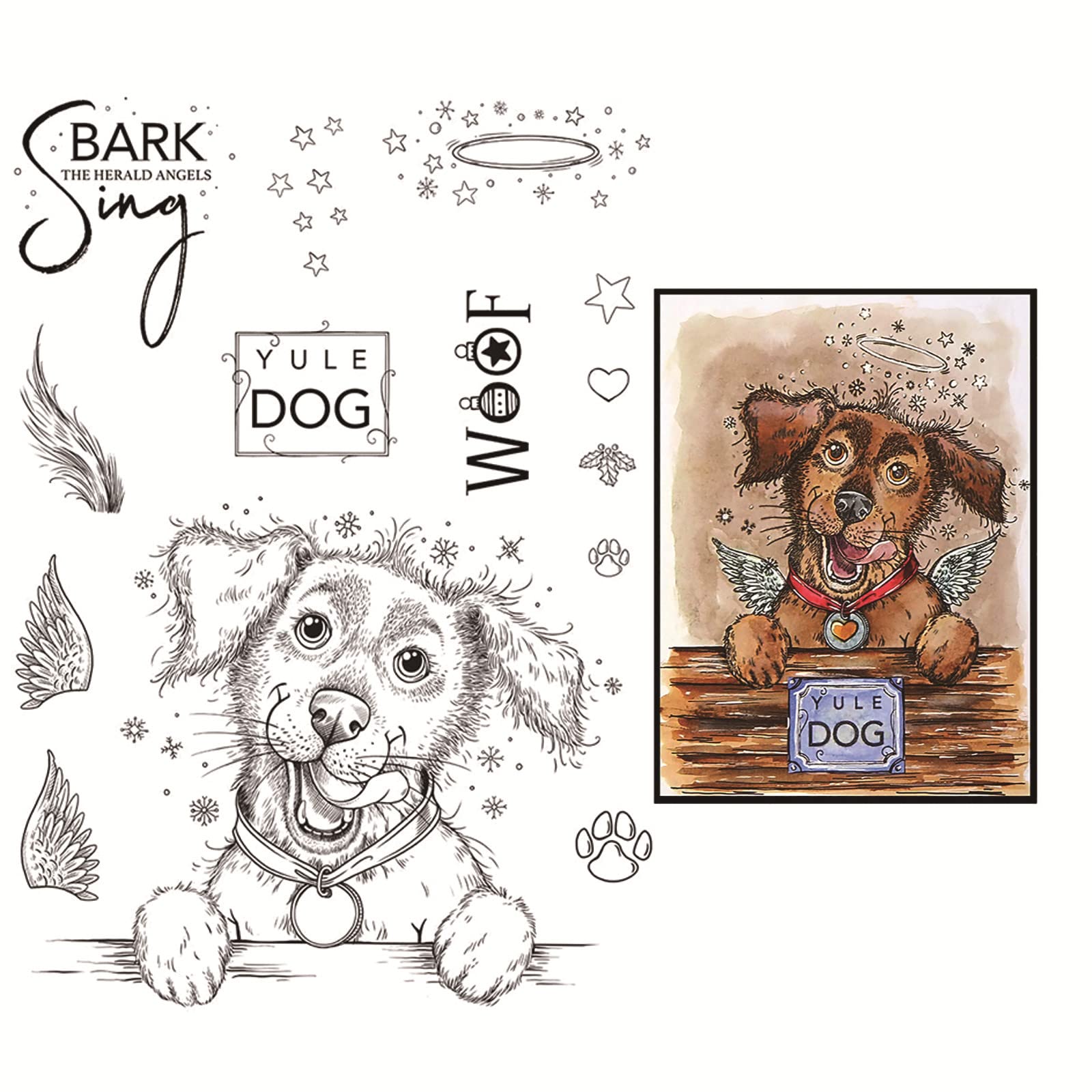 Puppy dogs stamp for card making cute animals dog sparkle stars transparent silicone seal stamping stamp for diy scrapbooking paper crafting handmade crafts scrapbooking supplies scrapbook album decor arts crafts