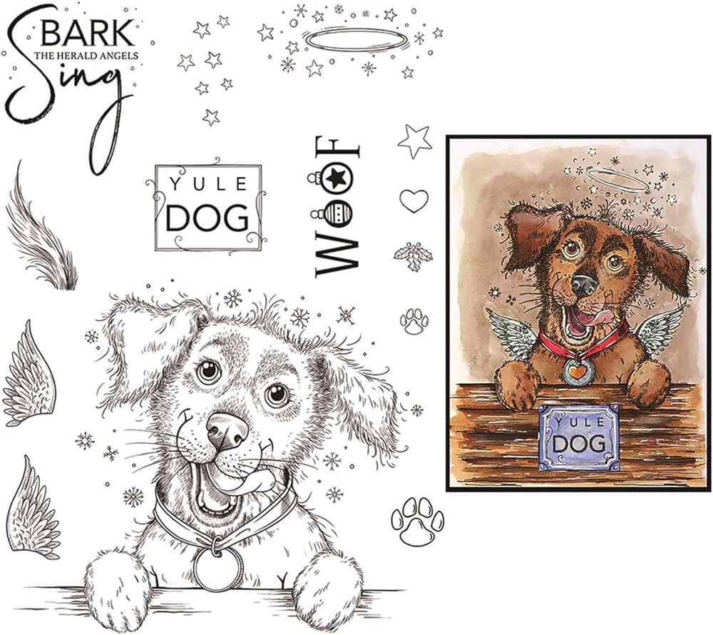 Puppy dogs stamp for rd making cute animals dog sparkle stars transparent silicone seal stamping stamp for diy scrapbooking paper crafting handmade crafts scrapbooking supplies scrapbook album decor home