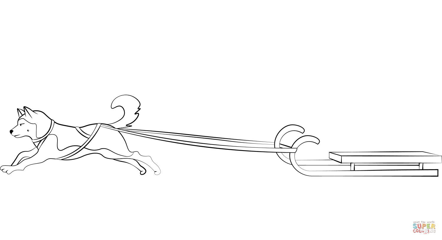 Sled dog coloring page free printable coloring pages