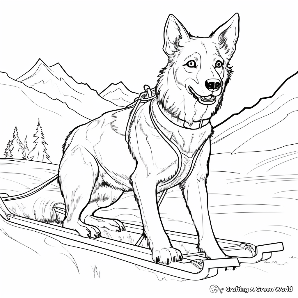 Sled dog coloring pages