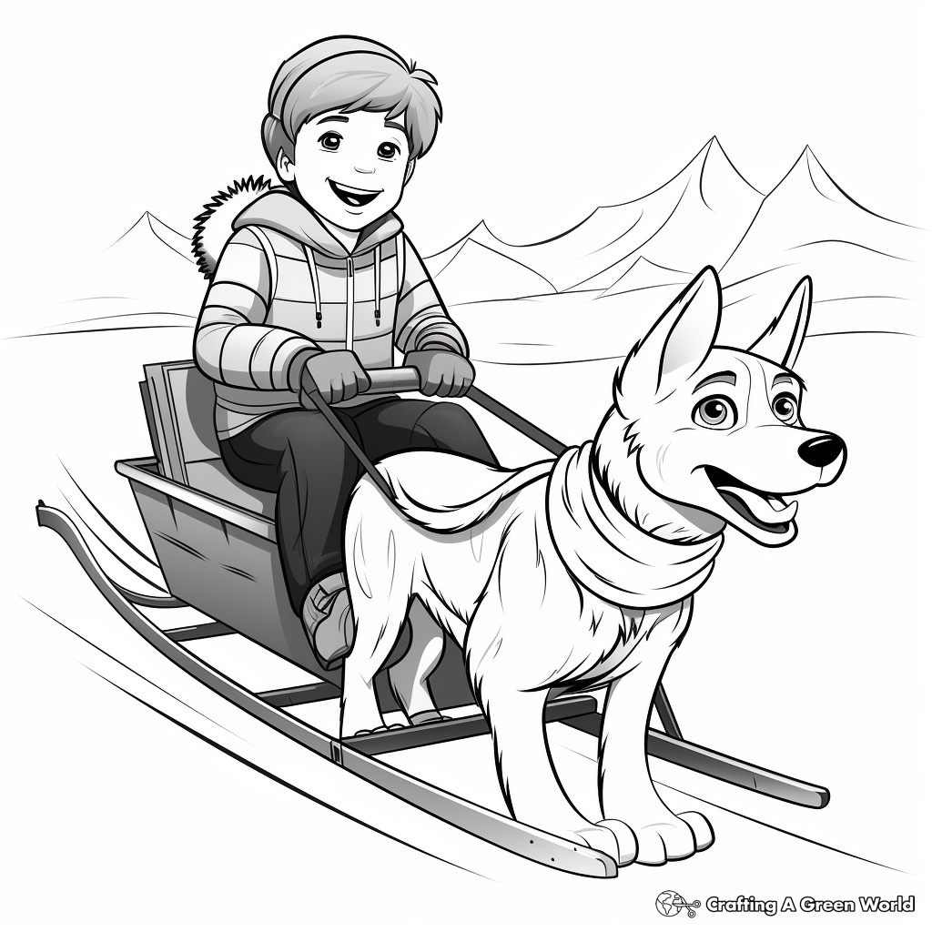 Sled dog coloring pages