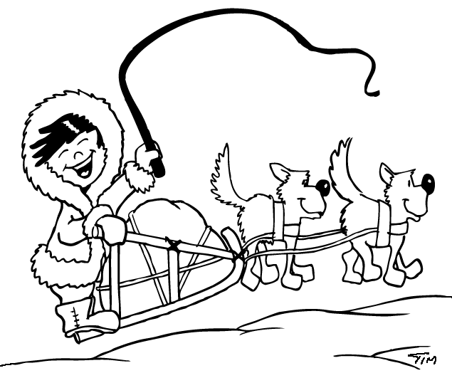 Explore the thrill of dog sledding with these coloring pages