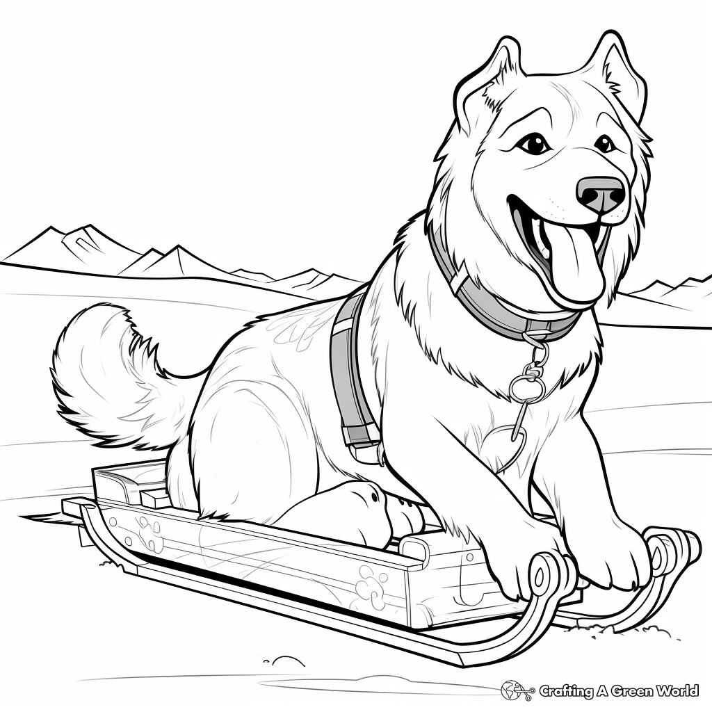 Sled dog coloring pages