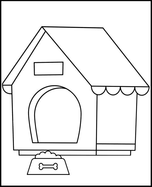 Kennel coloring page doghouse printable