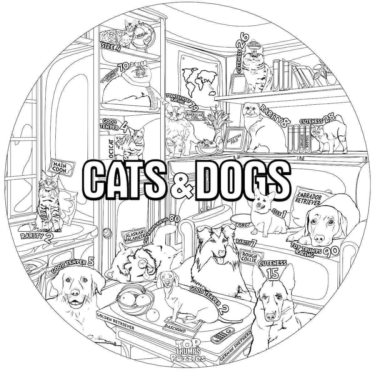 Cats dogs piece jigsaw puzzle