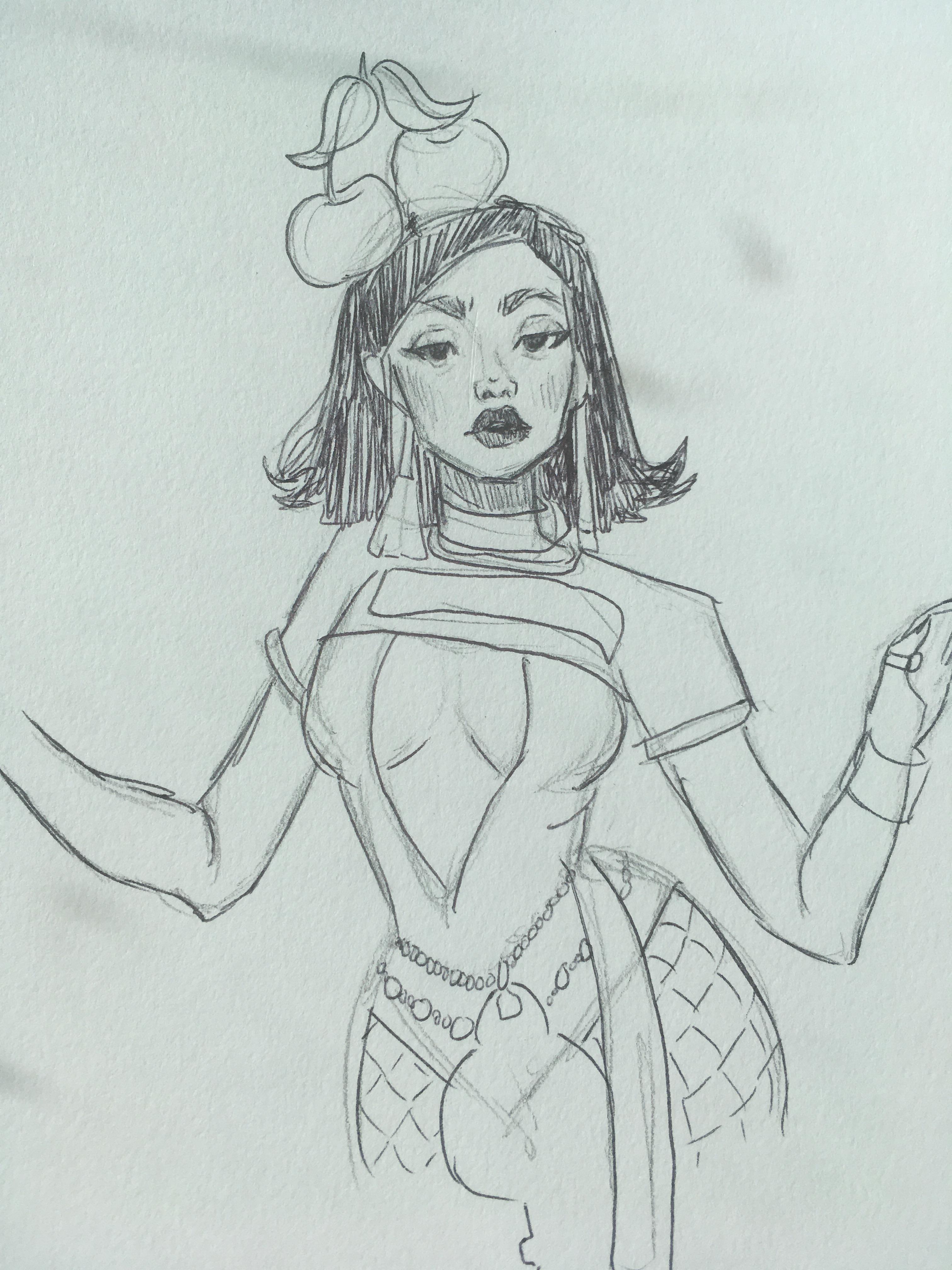 Fan art of doja cat from her music vid âjuicyâ ð rdrawing